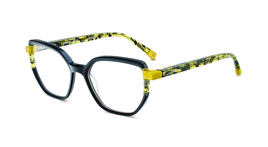 Etnia Barcelona DAKOTA BKGR – Rechteckige Damenbrille Schwarz-Gelb
